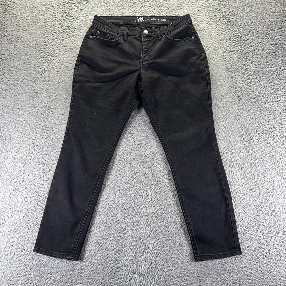 Lee Riders Jeans‎ Womens 10P Black Cotton Denim Skinny Stretch Mid Rise Workwear